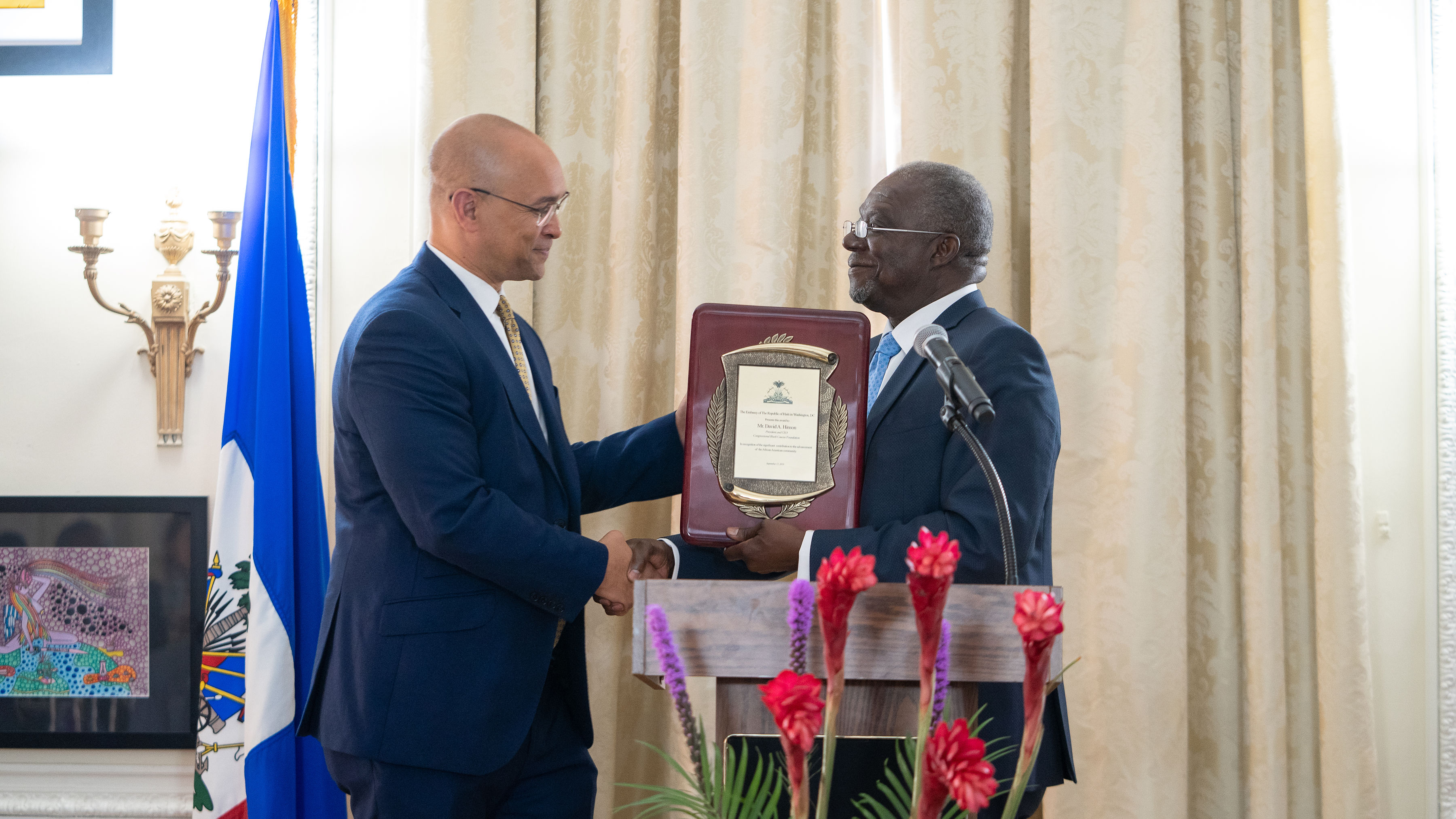 Embassy of Haiti Honors African American Trailblazers during the Congressional Black Caucus Foundation Annual Legislative Conference at a Private Reception