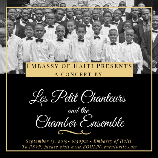 Embassy of Haiti Presents a Concert by Les Petit Chanteurs and Chamber Ensemble